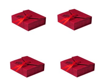 4 RED color Bracelet Cardboard Jewelry Box-HE2