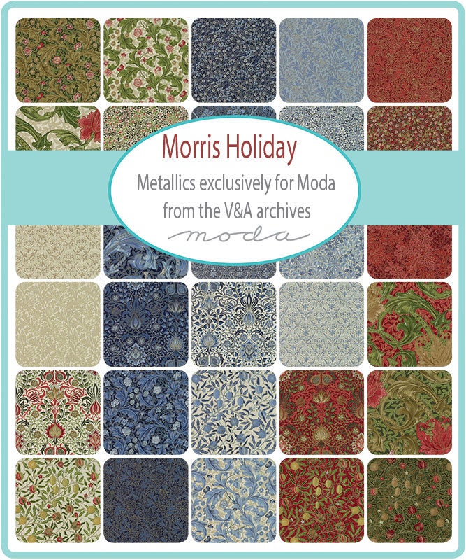 Morris Garden Charm Pack by V/&A; 42-5 Precut Fabric Quilt Squares