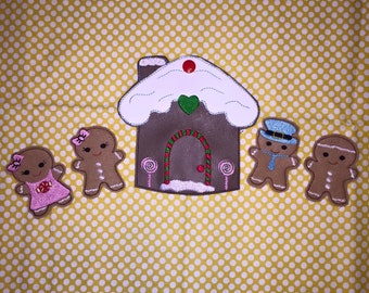 Gingerbread Finger Puppet Set ITH Embroidery Toys