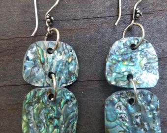 Two piece abalone earrings