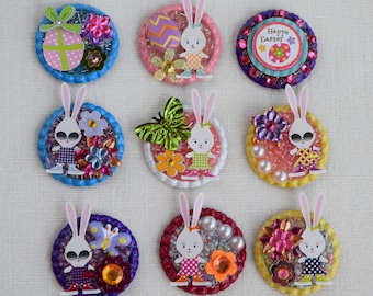 Three Dimensional Easter Pins (Brooches) or Refrigerator Magnets