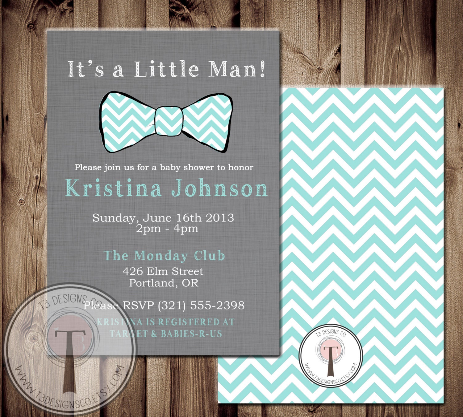 Little Man Printable Invite BABY SHOWER invitation baby boy
