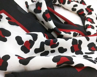 ANNE KLEIN - signed - fabulous color block print vintage scarf