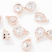 Cubic Teardrop Pendant . Tiny Teardrop Charm . Cubic Zirconia . Wedding Jewelry . Polished Rose Gold Plated over Brass - 2pcs / UT0140-RG