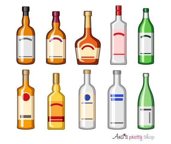 Alcohol bottles clipart drinks bourbon bottle brandy