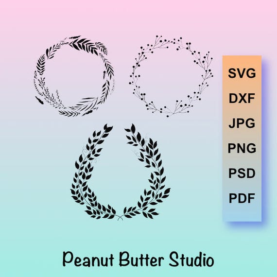 Download Wreath Leaf Wreath Border Frame Svg Dxf Cut File