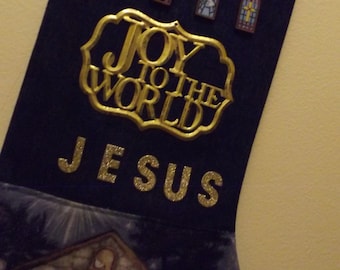 Joy to the World stocking