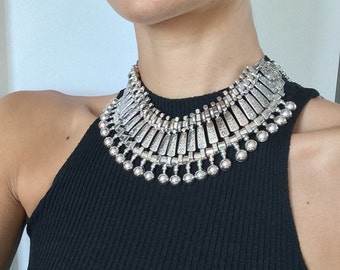 Statement Collar Bib Necklace- Ball & Chain
