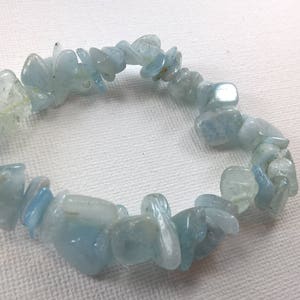 Genuine Aquamarine Nugget stretchy bracelet, Aquamarine bracelet, Aquamarine, Summer jewellery, Aquamarine jewelery, birthstone bracelet