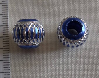 pearl, set of 10, acrylic, light, blue, silver