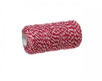 100 m spool Style Baker's Twine in Fuchsia and white Twine