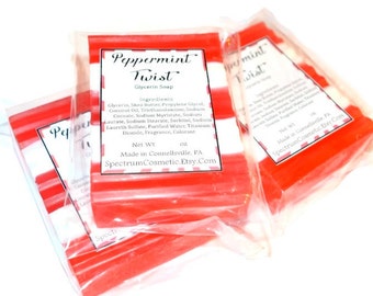 PEPPERMINT TWIST Red and White Soap