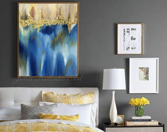 Original Abstract Painting Gold Painting Modern Art Original Painting with Wall Decor Gold leaf Abstract Painting On Canvas by Julia Kotenko