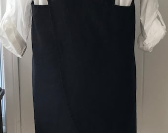 Washed Linen, Curved Cross Back, Apron, Pinafore, Smock, Layering Wardrobe Piece, Large/Extra-Large