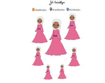 Muslima, muslim woman wearing traditional hijab and dress