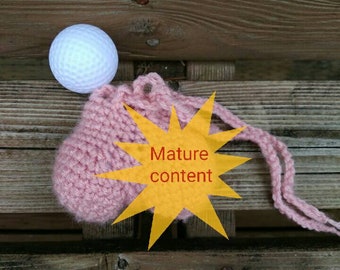 Testicle golf ball holder, bachelor party favor, bachelorette party favors, white elephant gifts, father's day gifts, golfer gift, gag gift