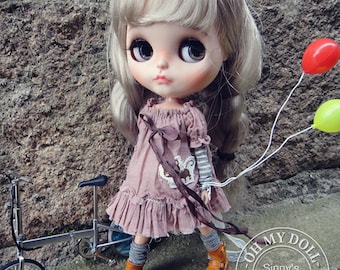 Hand Made Shabby Chic Dress/Outfit for Blythe/Pullips Dress/ Licca/ Azone A27