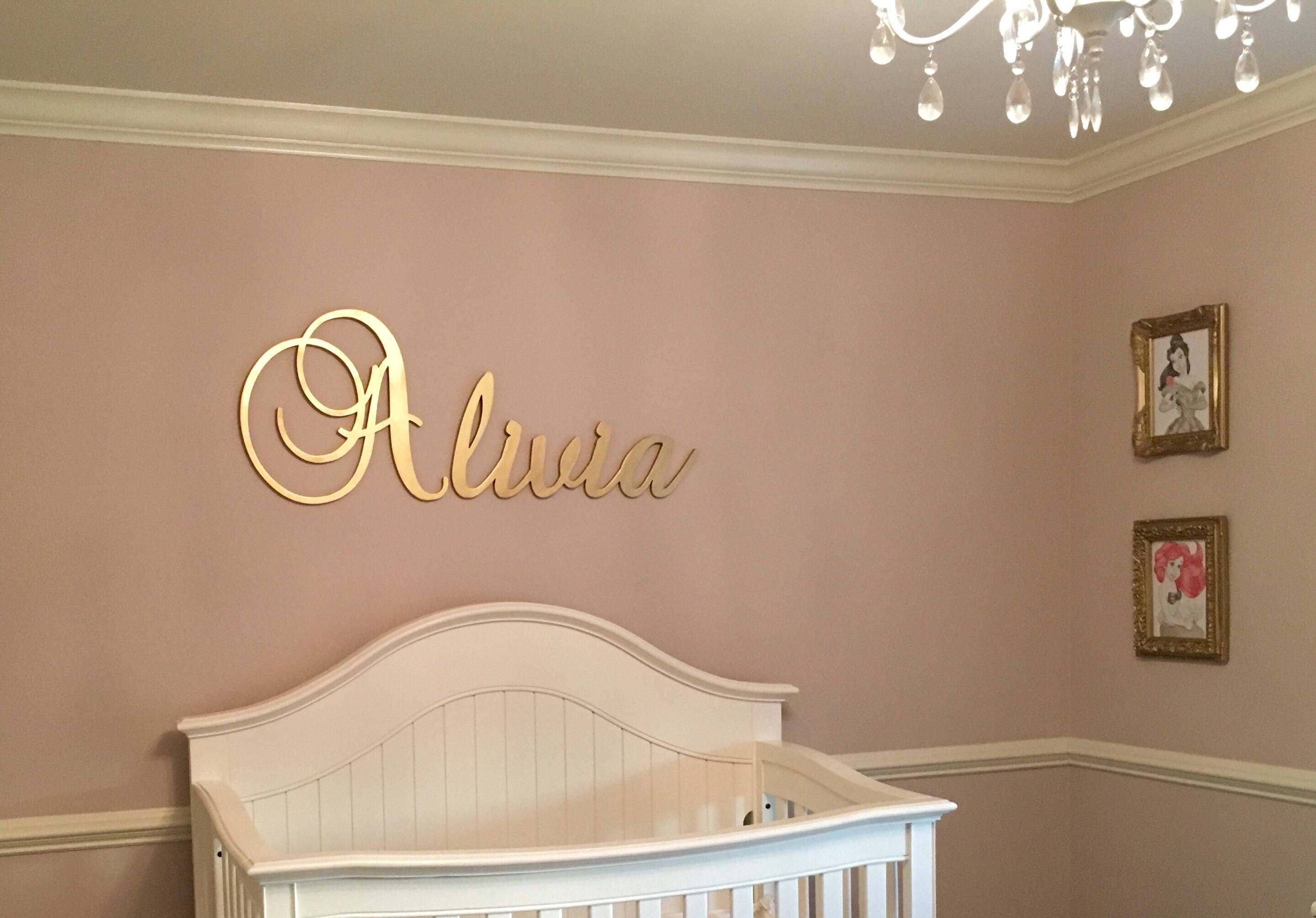 Gold Nursery Name Sign Baby & Kids Nursery Decor Wall