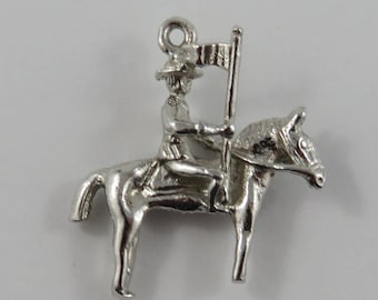 Royal Canadian Mounted Police (RCMP) Riding Horse Sterling Silver Vintage Charm For Bracelet