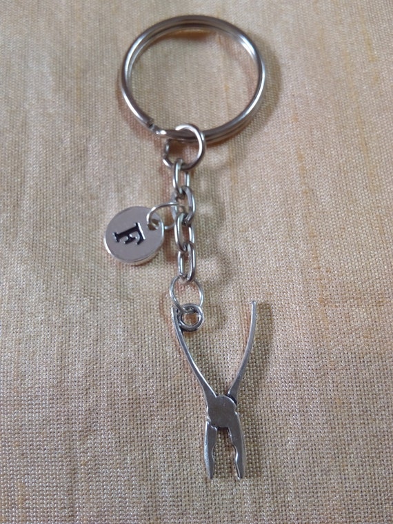 Wire cutter Keychain with Initial Wire cutter Jewelry