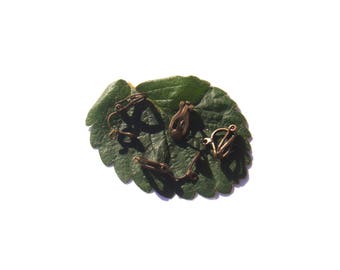 2 paires de clips d'oreilles couleur bronze sans nickel 17 mm