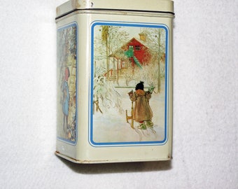 Old (Tchibo) coffee tin can, approx. 14 x 8.5 x 8.5 cm