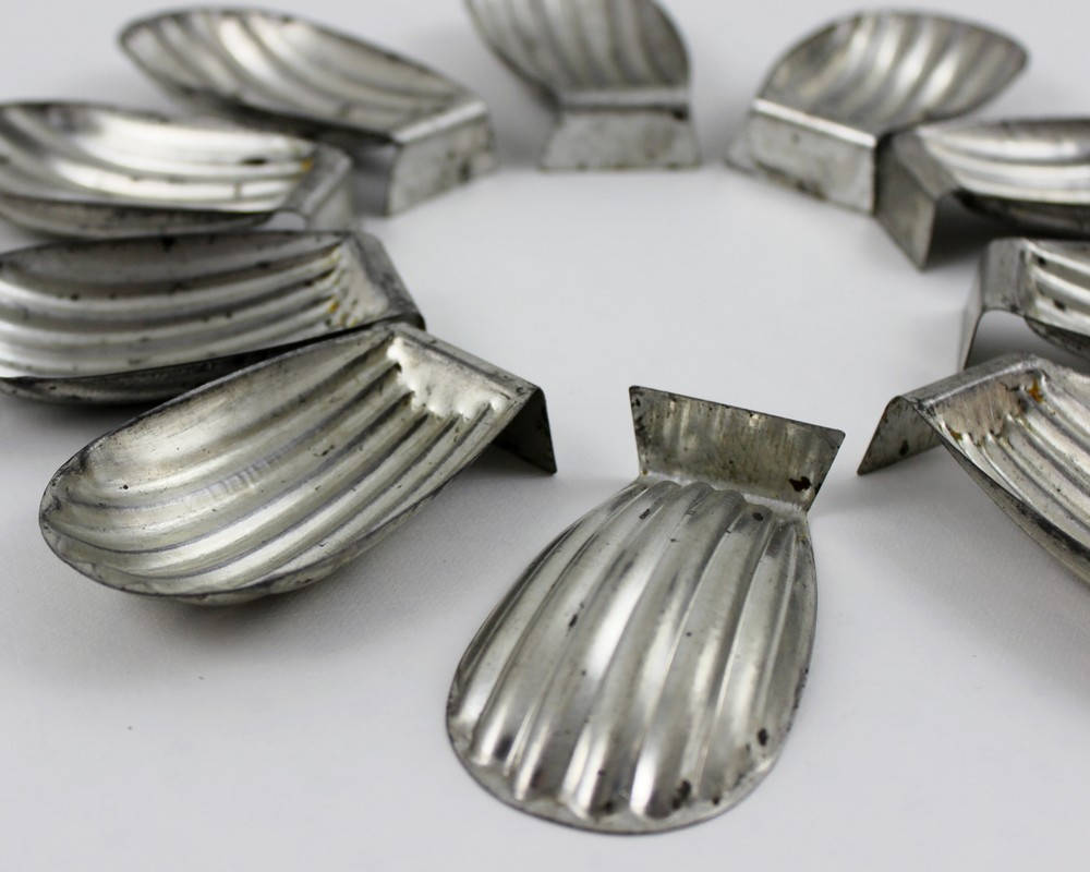 Individual Madeleine molds Vintage French madeleine tins.
