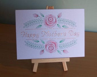 Hand Stitched Mothers Day Card