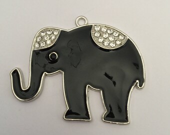 Black elephant + rhinestones