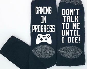 Gamer Socks, Funny Gift, Funny Socks, Gift for Him, Xbox, Gag Gift, Socks with Sayings, Novelty Socks, Mens Socks, Cool Socks, Fun