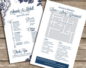 Custom Crossword Puzzle / Program - Instant Download & Print!
