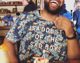 Saddest of the sad boys tropical printed shirt