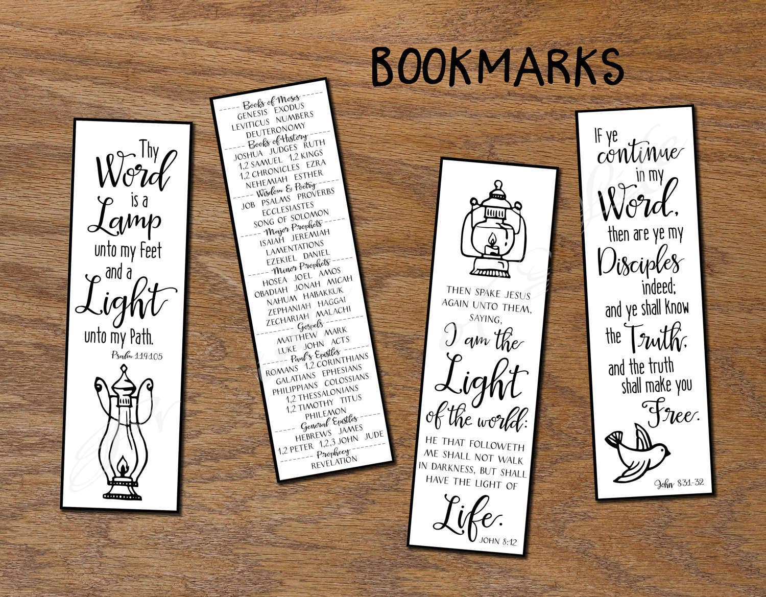 thy word christian bookmarks instant download diy printable