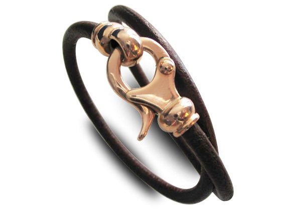 leather bracelet mens, leather bracelet brown, bracelet for women, leather bracelet rose gold clasps , leather bracelet gift idea,