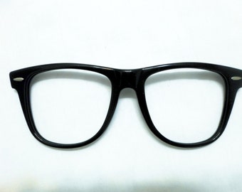 Vintage B&L Ray-Ban Wayfarer Frame Front, Glossy Black, 45mm/50mm