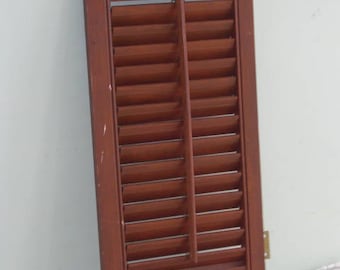 Vintage Wood Louvered Shutter 18.5" tall