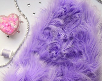 Lavender Faux Fur Craft Squares- Lavender Faux Fur Fabric, Lavender Fake Fur, Lavender Craft Fur, Light Purple Fur, Lilac Faux Fur