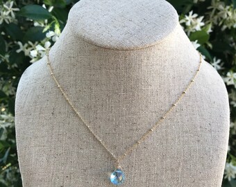 Blue Topaz Briolette Necklace