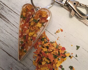 Dried flower heart pendant