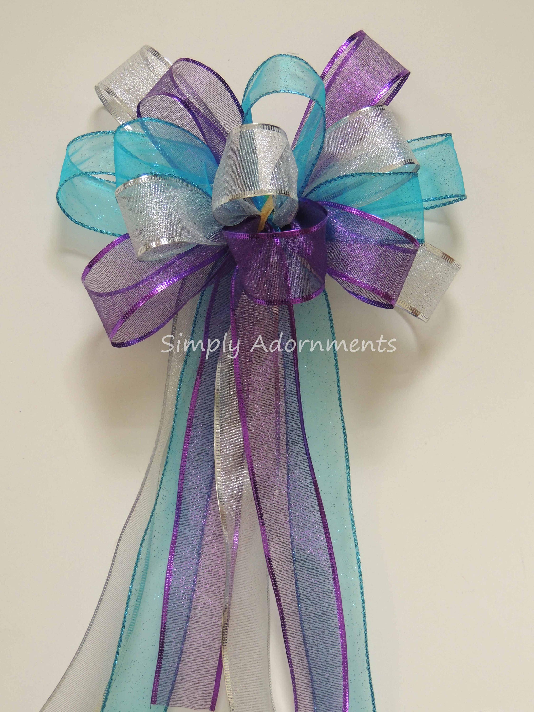 Purple Blue Silver Door Bow Blue Purple Silver Birthday Party