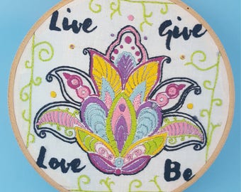 Hand Stitched Zen Embroidery Art~ originally 35 dollars