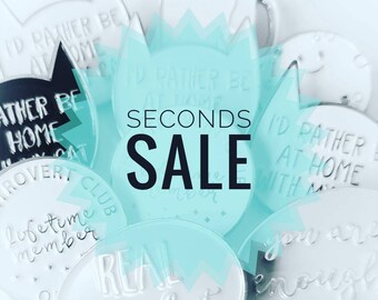 Enamel pins seconds sale - slightly flawed pins - please read item description carefully - introvert pin - you are enough pins - cat pins