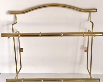 En laiton Vintage bambou Wall Mount porte-serviettes.