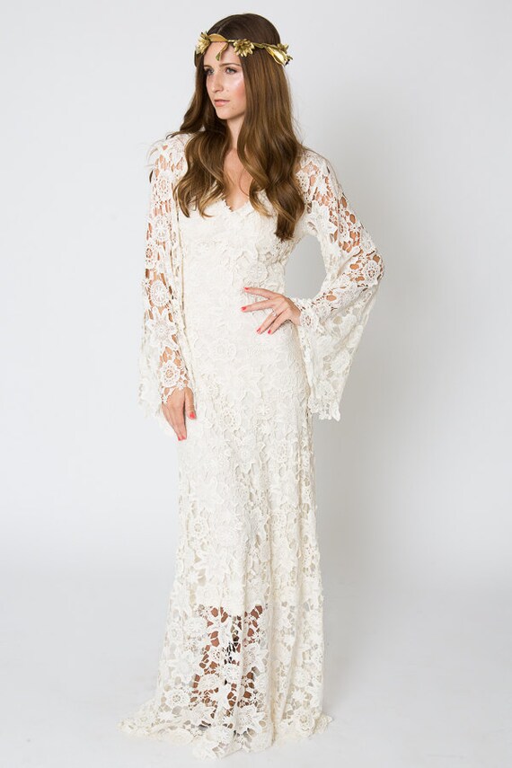 hippie white maxi dress