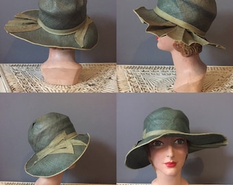 1920s cloche hat / wide brim cloche hat