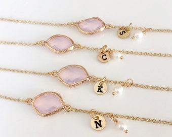 Best friend Bridesmaids Bracelet Gift, 14K Gold Plated, Personalized BirthStones initial Bracelet, flower girl Bracelet, wedding jewelry