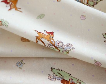 Disney Bambi Pattern Digital Printing Cotton Fabric by Yard