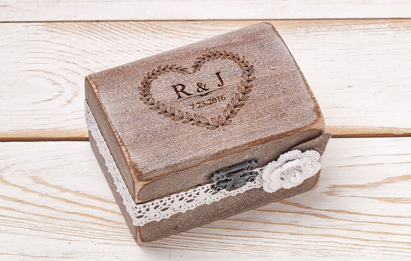 Wedding Ring Bearer Box Wedding Ring Box Rustic Ring Box