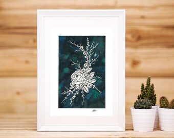 Watercolour Peonies Artwork
