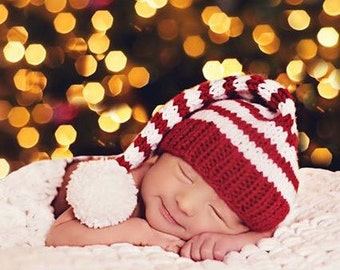 Baby boy, girl Christmas candy cane hat